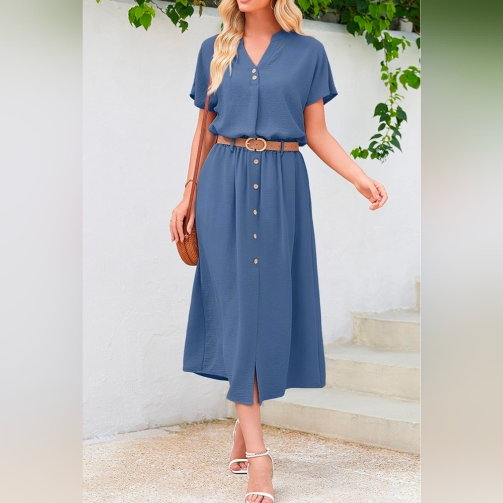 DOKOTOO 2 Piece Outfit Maxi Skirt and Short Sleeve Matching Set Size Large NWT - Picture 2 of 16